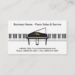 Piano Sales-Affärskort: Piano 3D-modell Visitkort