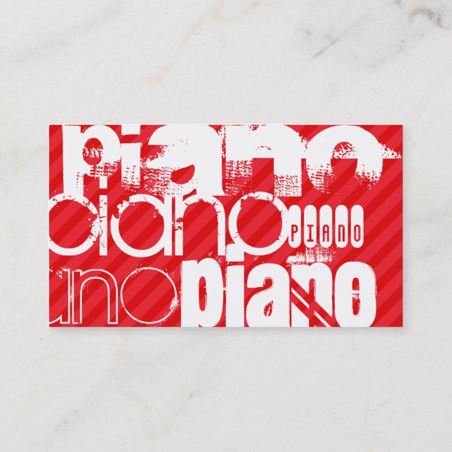 Piano; Scarlet Red Rand Visitkort (Baksida)