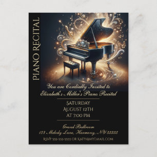 Piano Skäl Baby Grand Inbjudan Vykort
