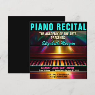 Piano Skäl Modern färgad Roligt Inbjudningar