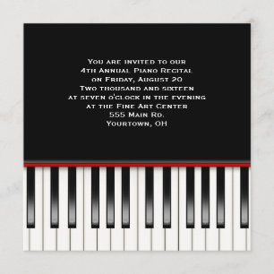 Piano Skäl Tangentbord Inbjudningar