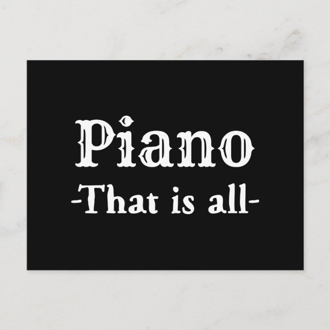Piano som är all rolig musik vykort (Framsida)