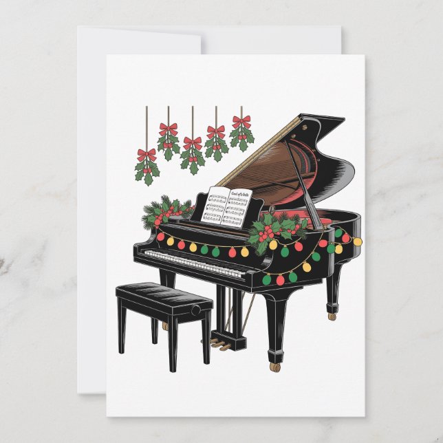 Piano spelar Xmas belysning Santa spelar  Spara Datumet (Framsida)