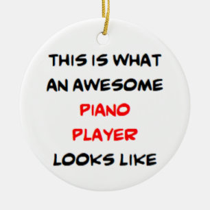 Piano-spelare, fantastisk julgransprydnad keramik