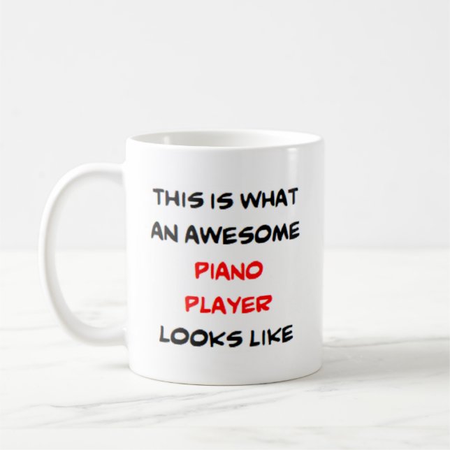 Piano-spelare, fantastisk kaffemugg (Vänster)