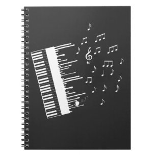 Piano Spelare i Musik noter Bird Pianist Anteckningsbok