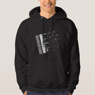 Piano Spelare i Musik noter Bird Pianist Hoodie