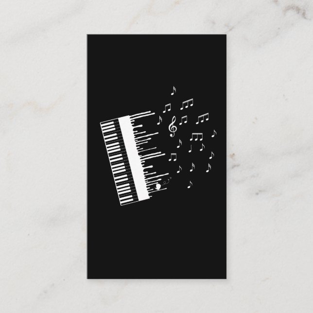 Piano Spelare i Musik noter Bird Pianist Visitkort (Framsida)