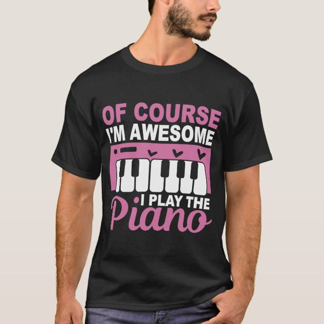 Piano-spelarpianotejen T Shirt (Framsida)