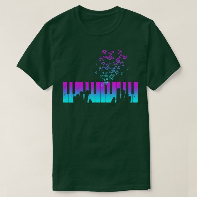 Piano-spelarpresenten händer piano tangentbord mus t shirt (Design framsida)