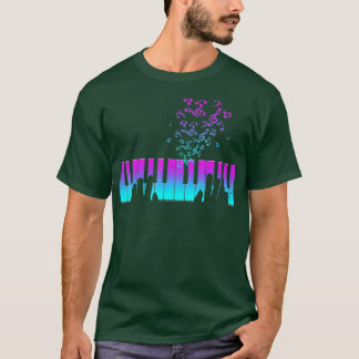 Piano-spelarpresenten händer piano tangentbord mus t shirt