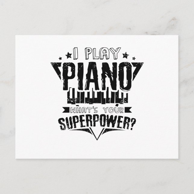 Piano Superpower Vykort (Framsida)