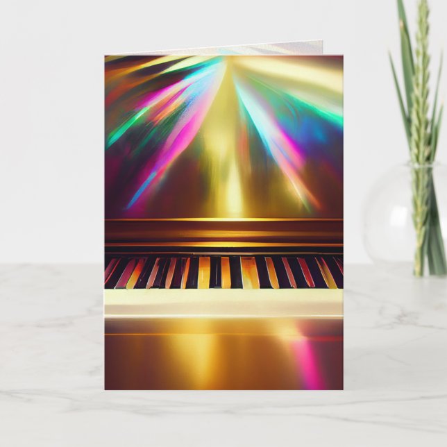 Piano, tangent välkomst-/notkort kort (Framsida)