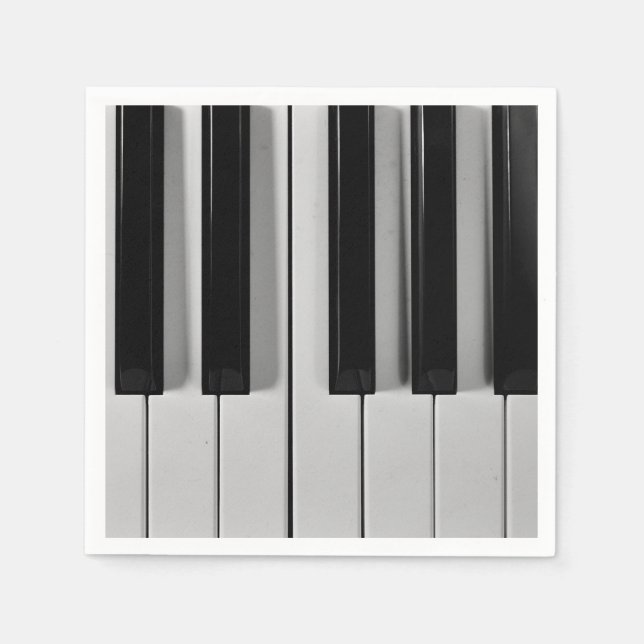 Piano Tangentbord Anpassningsbar Papper Napkins Pappersservett (Framsidan)