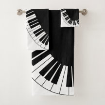 Piano Tangentbord Bath Towels
