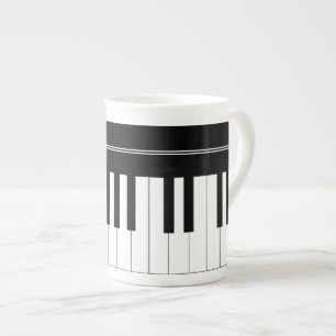 Piano tangentbord benporslin mugg