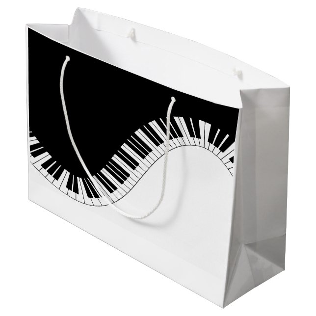 Piano Tangentbord Black and White Music Design (Baksidan Vinklad)