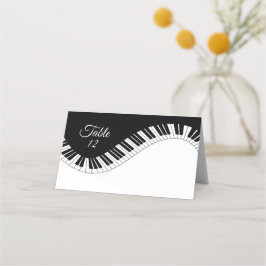 Piano Tangentbord Black and White Music Design Placeringskort