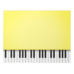 Piano Tangentbord Bright Gult 8.5x11 Music Anteckningsblock