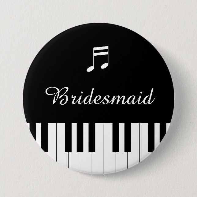 Piano Tangentbord Bröllop Button Bridesmaid Knapp (Framsida)