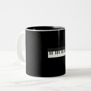 Piano Tangentbord Clavier 24 Nycklar Två-Tonad Mugg