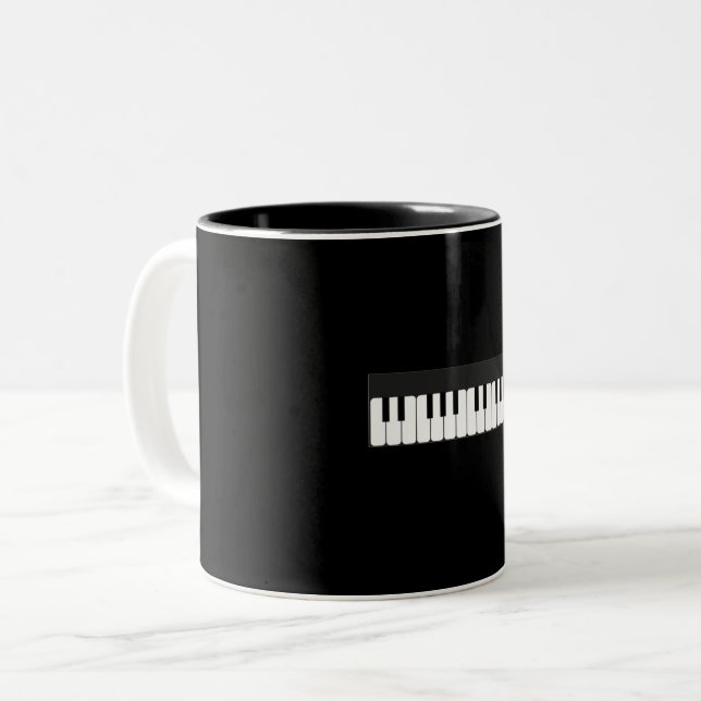 Piano Tangentbord Clavier 24 Nycklar Två-Tonad Mugg (Framsida vänster)