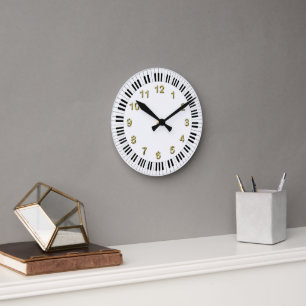 Piano Tangentbord Clock med DIY Markers Rund Klocka
