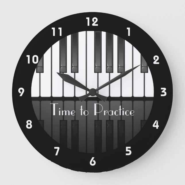 Piano Tangentbord Design Clock Stor Klocka (Framsida)