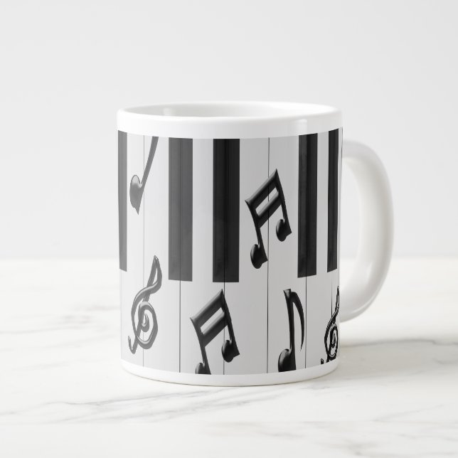 Piano Tangentbord Design Jumbo Mugg (Framsida höger)