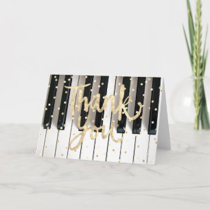 Piano tangentbord faux guld tack kort