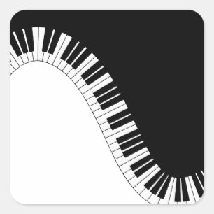 Piano Tangentbord Fyrkantigt Klistermärke