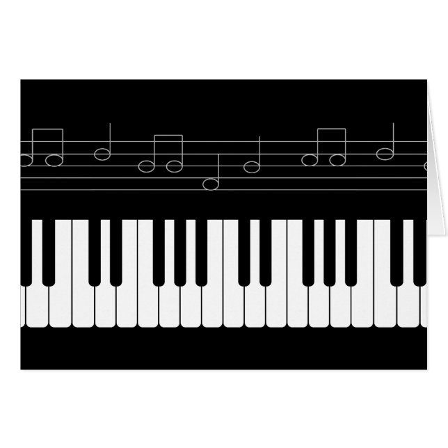 Piano tangentbord hälsningskort (Framsidan Horizontal)