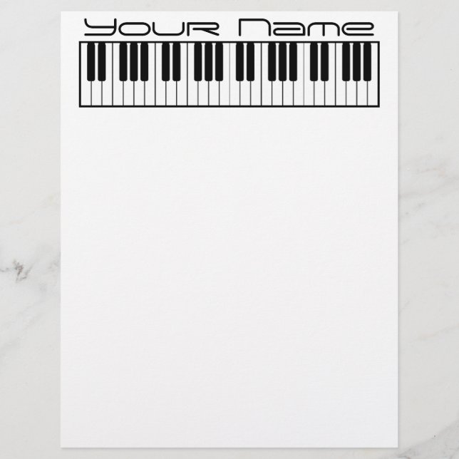 Piano Tangentbord Letterhead Stationary (Framsida)