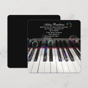 Piano Tangentbord med Bubbles för skäl Inbjudningar