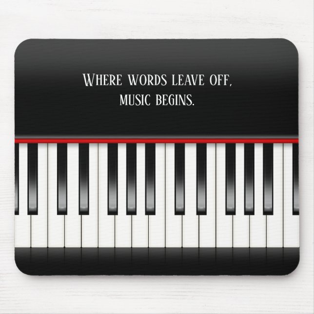 Piano Tangentbord med citat Musmatta (Framsidan)