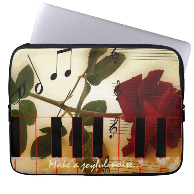 Piano Tangentbord med Glatt bullerbredd Laptop Sleeve (Framsidan)