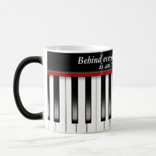 Piano tangentbord med musikcitat magisk mugg