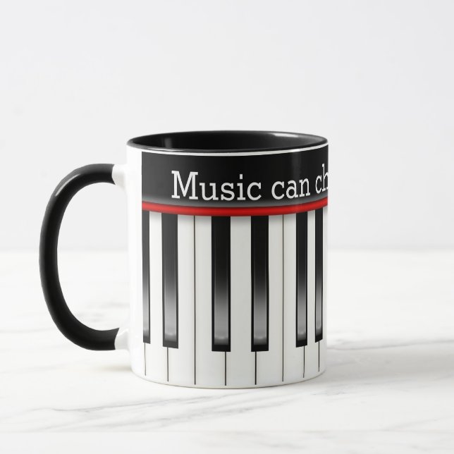 Piano Tangentbord med musikcitat Mugg (Vänster)