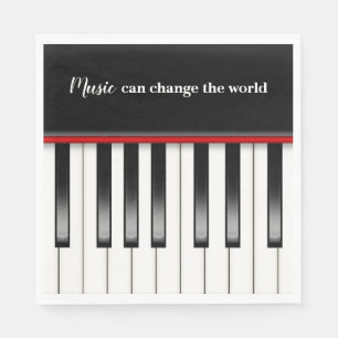 Piano Tangentbord med musikcitat Pappersservett