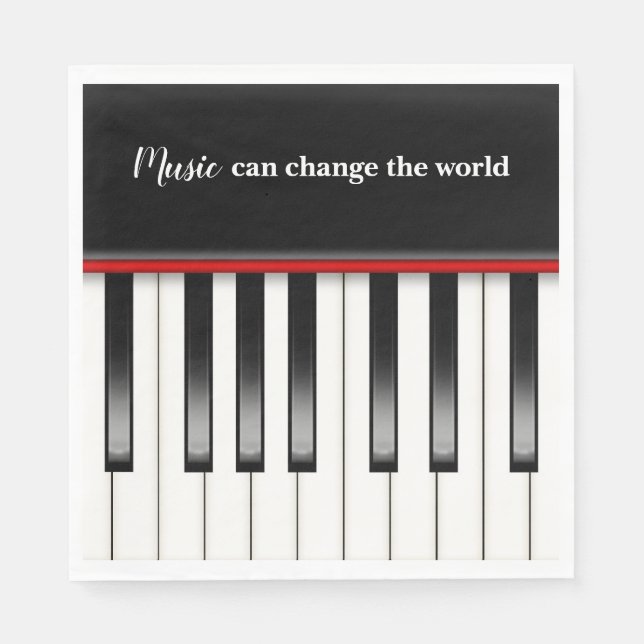 Piano Tangentbord med musikcitat Pappersservett (Framsidan)