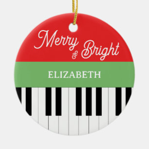 Piano Tangentbord Merry & Bright Pianist-julen Julgransprydnad Keramik