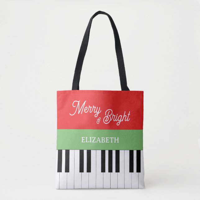 Piano Tangentbord Merry & Bright Pianist-julen Tygkasse (Framsida)