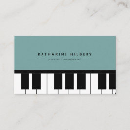 Piano Tangentbord minimalistiskt blått Affärskort Visitkort