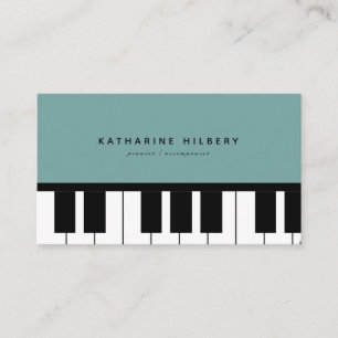 Piano Tangentbord minimalistiskt blått Affärskort Visitkort