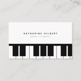 Piano Tangentbord minimalistiskt vitt Affärskort Visitkort