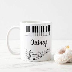 Piano Tangentbord Music Älskare Personlig Namn Kaffemugg