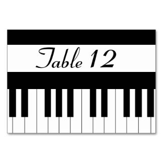 Piano Tangentbord Music Bröllop Bord-kort Bordsnummer