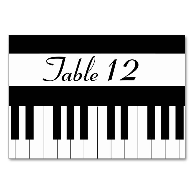 Piano Tangentbord Music Bröllop Bord-kort Bordsnummer (Framsidan)