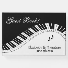 Piano Tangentbord Music Bröllop Namn Front Gästböcker
