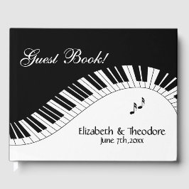Piano Tangentbord Music Bröllop Namn Front Gästböcker